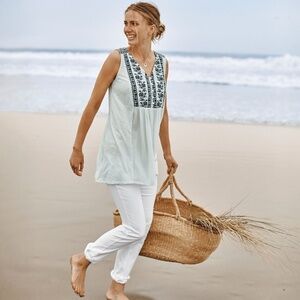 NWOT J. Jill Embroidered Mixed-Media Sleeveless Tunic (3X)